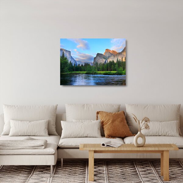 Staklena slika divljeg planinskog krajolika (70x50 cm)