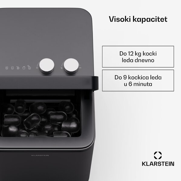 Klarstein IceCraft aparat za izradu kockica leda, 2 načina, 1,3 l hladne vode, automatsko čišćenje, 12 kg/24 sata