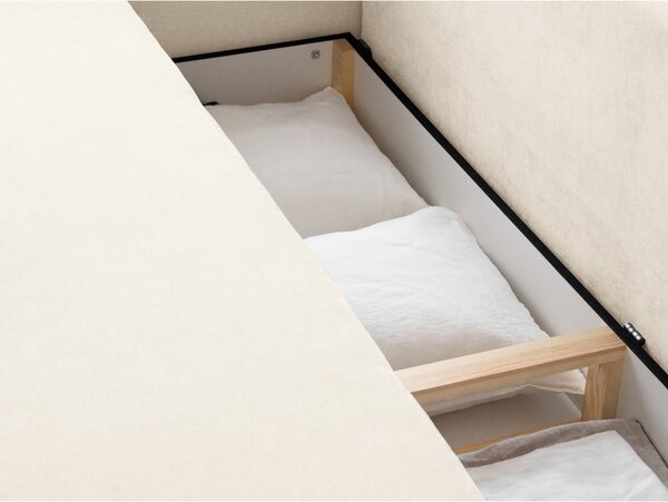 Krem sklopiva/s prostorom za odlaganje sofa 231 cm Elen – Micadoni