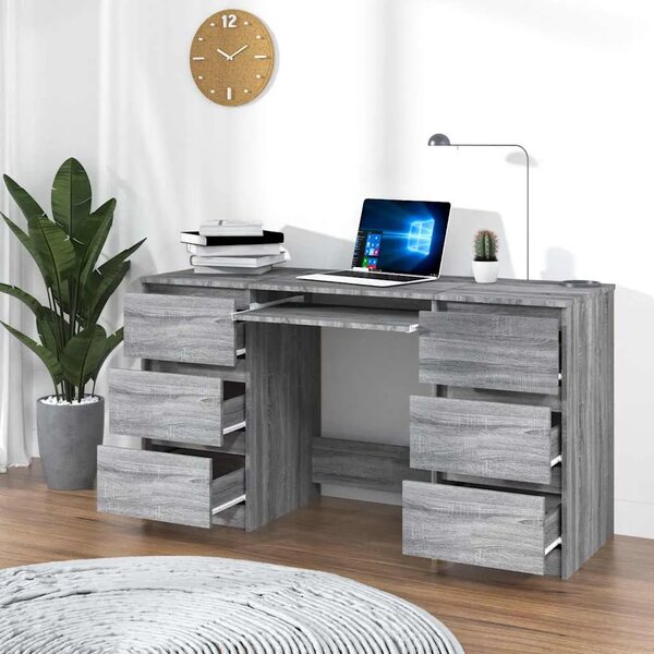 Pisaći stol boja hrasta sonome 140x50x77 cm konstruirano drvo - Sivi hrast sonoma Sivi hrast sonoma