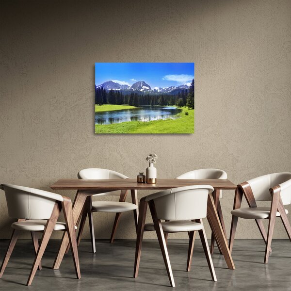 Staklena slika - Snježni planinski vrhovi (70x50 cm)