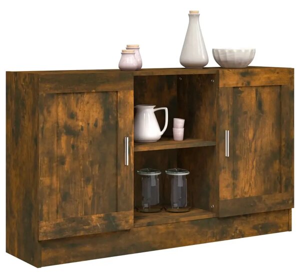 Komoda boja dimljenog hrasta 120x30 5x70 cm konstruirano drvo - Dimljeni hrast 1 Konstruirano drvo Dimljeni hrast
