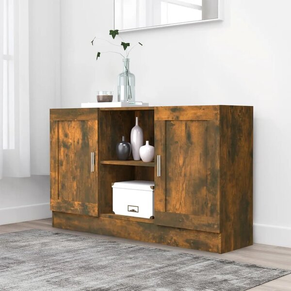 Komoda boja dimljenog hrasta 120x30 5x70 cm konstruirano drvo - Dimljeni hrast 1 Konstruirano drvo Dimljeni hrast