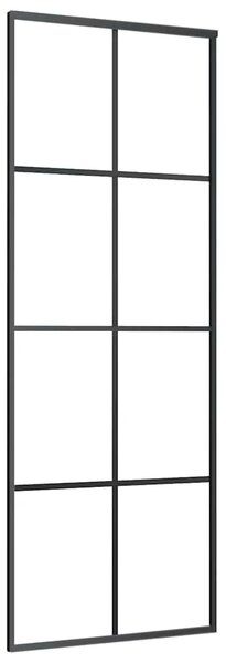 Klizna vrata crna 76 x 205 cm od stakla ESG i aluminija - Crna 76 x 205 cm 1 Transparentan