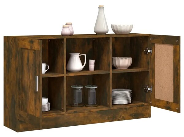Komoda boja dimljenog hrasta 120x30 5x70 cm konstruirano drvo - Dimljeni hrast 1 Konstruirano drvo Dimljeni hrast