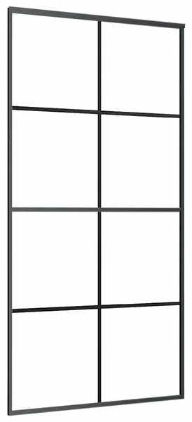 Klizna vrata crna 102 5 x 205 od stakla ESG i aluminija cm - Crna 102.5 x 205 cm 1 Transparentan