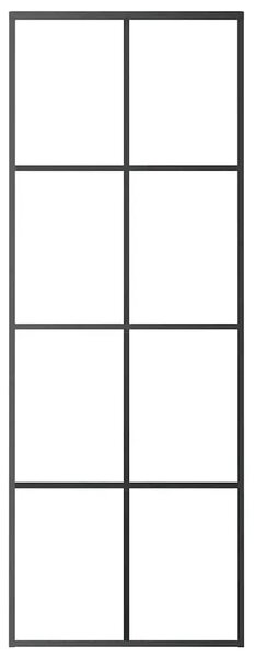 Klizna vrata crna 76 x 205 cm od stakla ESG i aluminija - Crna 76 x 205 cm 1 Transparentan