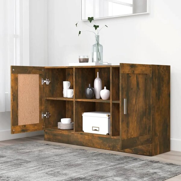 Komoda boja dimljenog hrasta 120x30 5x70 cm konstruirano drvo - Dimljeni hrast 1 Konstruirano drvo Dimljeni hrast