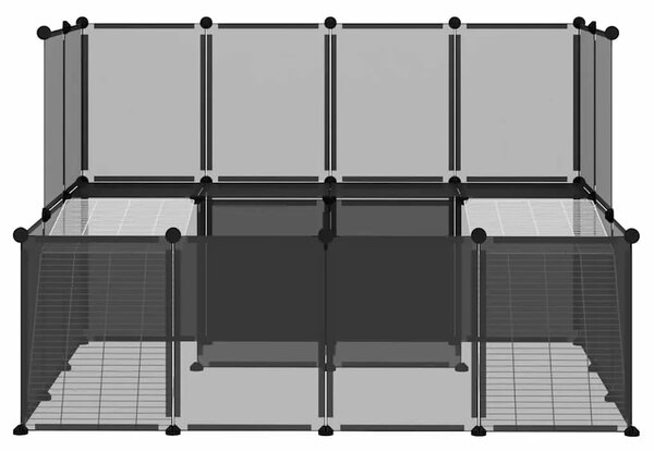 Kavez za male životinje crni 143 x 107 x 93 cm PP i čelik - Crna Crna