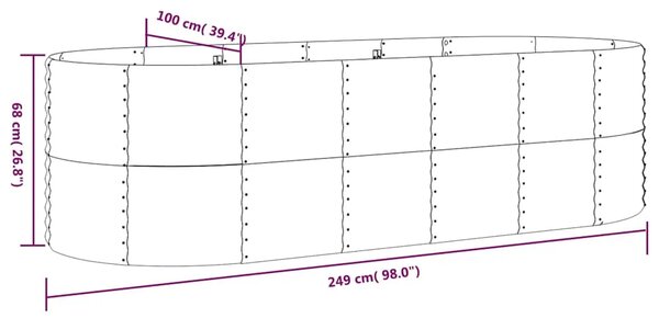Povišena gredica - Vrtna gredica od pocinčanog čelika 249x100x68 cm antracit - Antracit 249 x 100 x 68 cm 1 Antracit