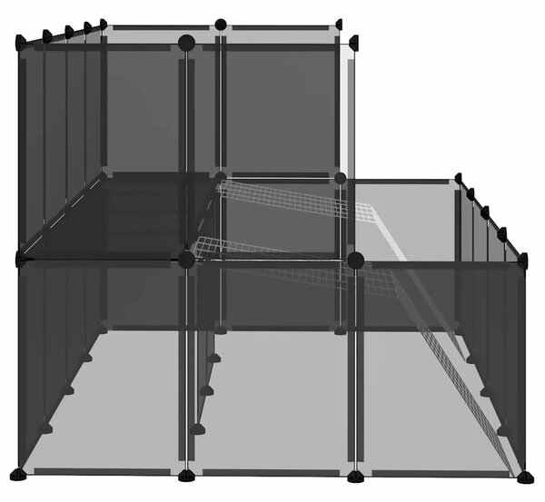 Kavez za male životinje crni 143 x 107 x 93 cm PP i čelik - Crna Crna