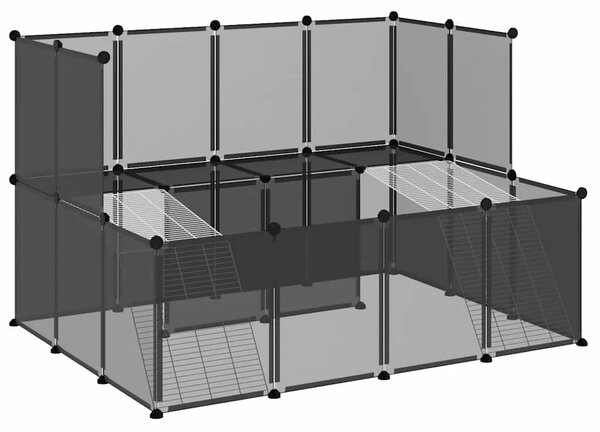 Kavez za male životinje crni 143 x 107 x 93 cm PP i čelik - Crna Crna