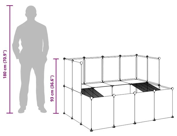 Kavez za male životinje prozirni 143 x 107 x 93 cm PP i čelik - Transparentan Transparentan