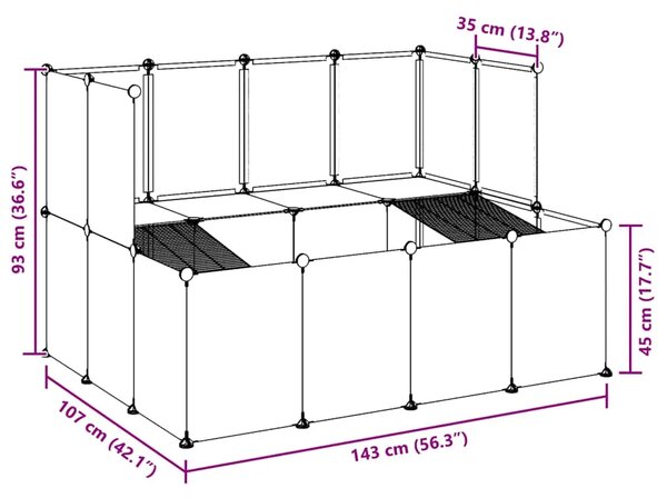 Kavez za male životinje prozirni 143 x 107 x 93 cm PP i čelik - Transparentan Transparentan