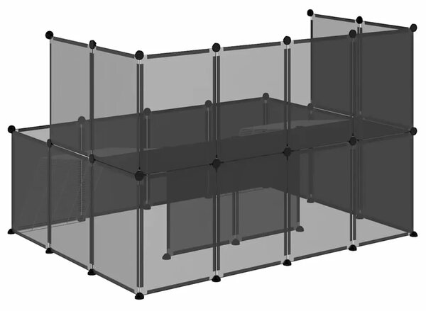 Kavez za male životinje crni 143 x 107 x 93 cm PP i čelik - Crna Crna