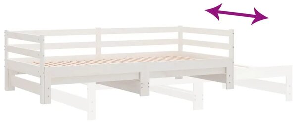 Dnevni ležaj na izvlačenje bijeli od borovine 2 x (90 x 200) cm - Bijela 90 x 200 cm Bijela 90 x 200 cm
