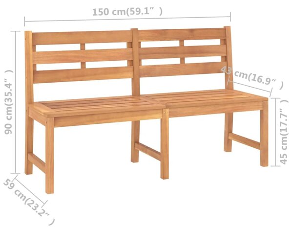 Vrtna klupa 150 cm od masivne tikovine - 150 x 59 x 90 cm 1 1 150 x 59 x 90 cm