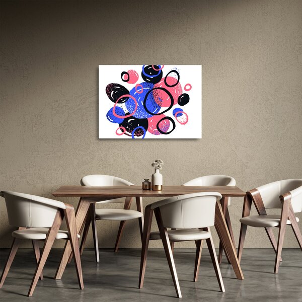 Staklena slika - Motiv sa krugovima u žarkim bojama (70x50 cm)