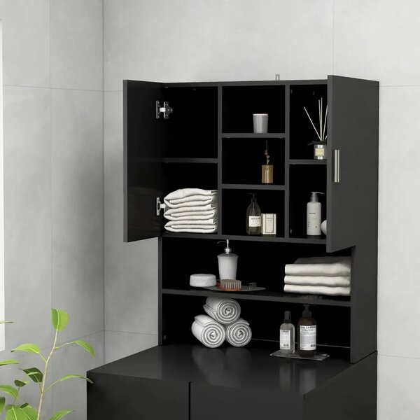 Ormarić za perilicu rublja crni 70 5 x 25 5 x 90 cm - Crna 1 Crna
