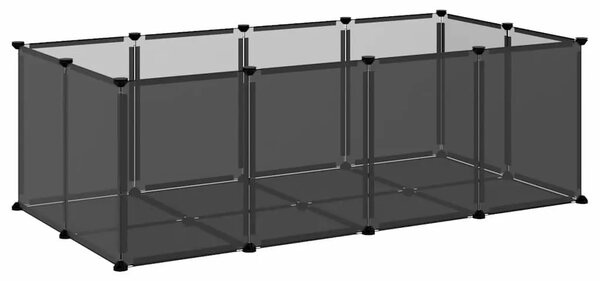 Kavez za male životinje crni 144 x 74 x 46 5 cm PP i čelik - Crna Crna