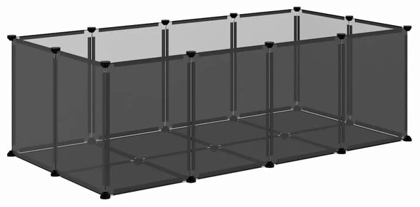 Kavez za male životinje crni 144 x 74 x 46 5 cm PP i čelik - Crna Crna