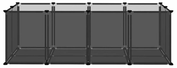 Kavez za male životinje crni 144 x 74 x 46 5 cm PP i čelik - Crna Crna