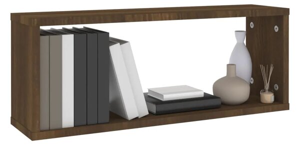 Kockaste zidne police 2 kom smeđi hrast 60 x 15 x 23 cm drvene - Smeđi hrast 60 x 15 x 23 cm 2 1