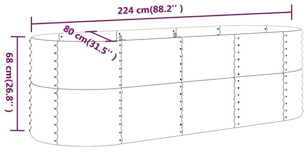Povišena gredica - Vrtna gredica od pocinčanog čelika 224x80x68 cm antracit - Antracit 224 x 80 x 68 cm 1 Antracit