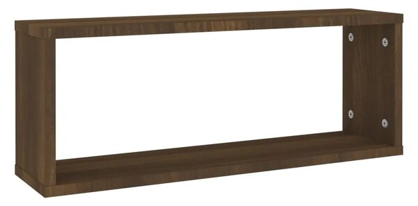 Kockaste zidne police 2 kom smeđi hrast 60 x 15 x 23 cm drvene - Smeđi hrast 60 x 15 x 23 cm 2 1