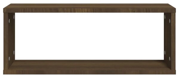 Kockaste zidne police 2 kom smeđi hrast 60 x 15 x 23 cm drvene - Smeđi hrast 60 x 15 x 23 cm 2 1