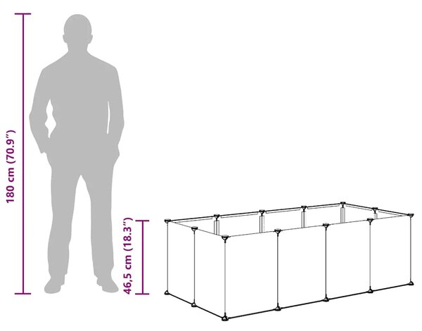 Kavez za male životinje prozirni 144 x 74 x 46 5 cm PP i čelik - Transparentan Transparentan