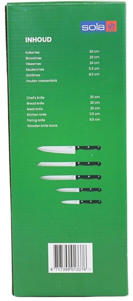 Set noževa SOLA KNIFE u drvenom bloku, 6 kom
