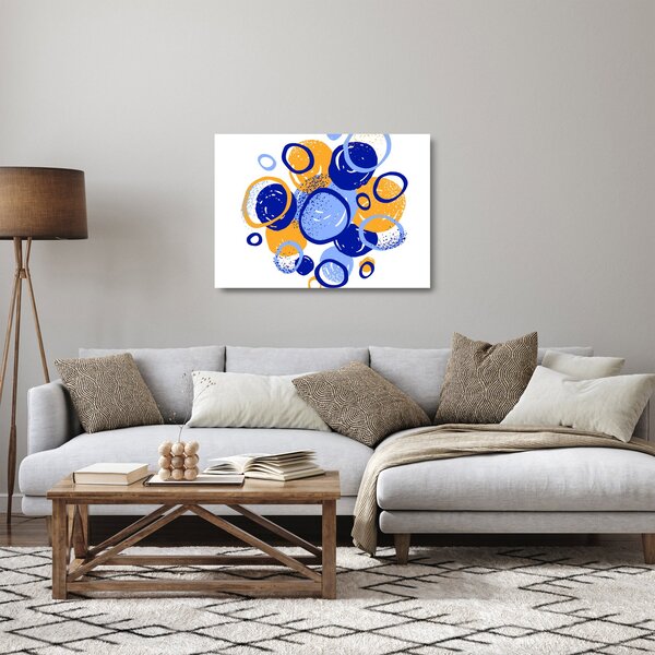 Staklena slika - Svijetli motiv s krugovima (70x50 cm)