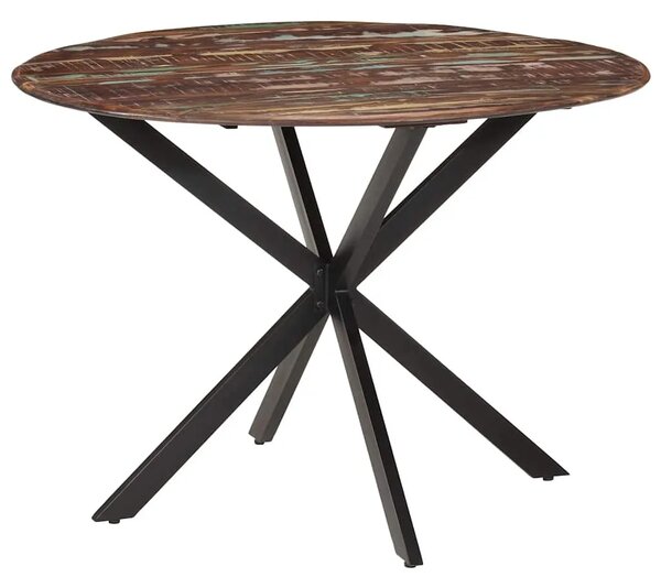 Blagovaonski stol Ø 110x78 cm masivno obnovljeno drvo i čelik - Ø 110 x 78 cm 1 masivno obnovljeno drvo Ø 110 x 78 cm