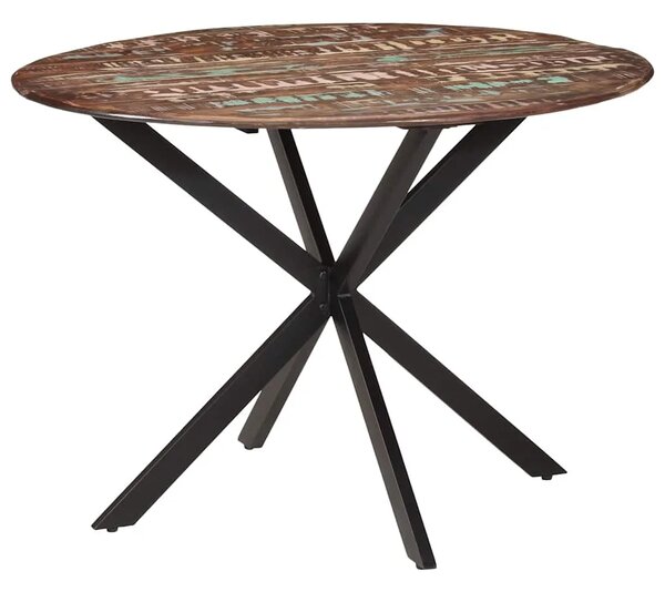 Blagovaonski stol Ø 110x78 cm masivno obnovljeno drvo i čelik - Ø 110 x 78 cm 1 masivno obnovljeno drvo Ø 110 x 78 cm