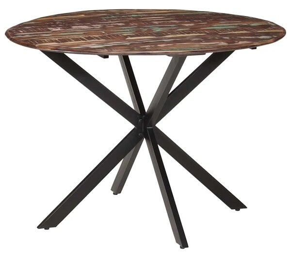 Blagovaonski stol Ø 110x78 cm masivno obnovljeno drvo i čelik - Ø 110 x 78 cm 1 masivno obnovljeno drvo Ø 110 x 78 cm