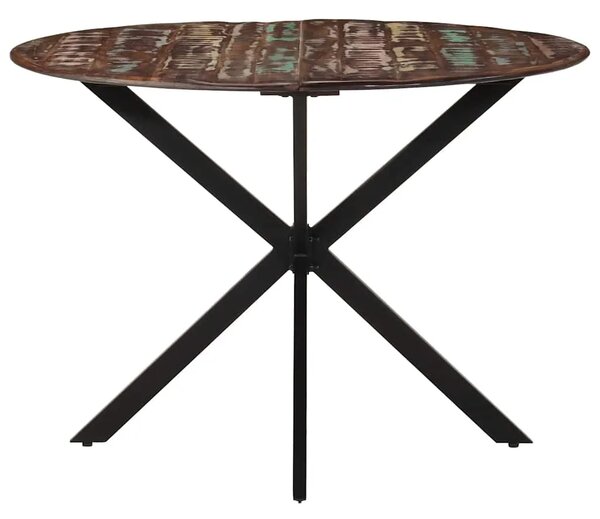 Blagovaonski stol Ø 110x78 cm masivno obnovljeno drvo i čelik - Ø 110 x 78 cm 1 masivno obnovljeno drvo Ø 110 x 78 cm