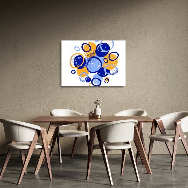 Staklena slika - Svijetli motiv s krugovima (70x50 cm)