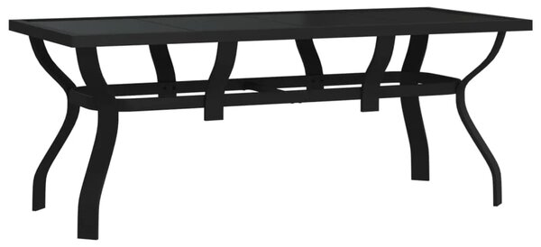 Vrtna garnitura - 9-dijelni vrtni blagovaonski set crni - Crna Dužina stola 180 cm 8 Crna
