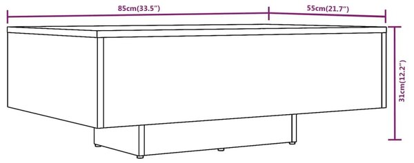 Stolić za kavu boja dimljenog hrasta 85 x 55 x 31 cm drveni - Dimljeni hrast 85 x 55 x 31 cm 1 Dimljeni hrast