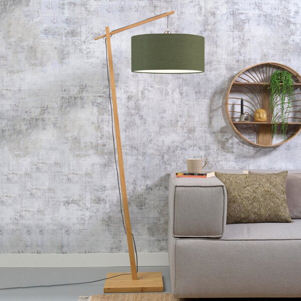 Good & Mojo GOOD MOJO Andes podna lampa, zelena/prirodna, Drvo, Dnevni boravak/blagovaonica, Bambus