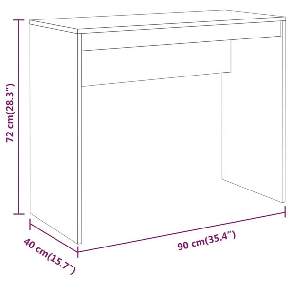 Radni stol boja dimljenog hrasta 90x40x72 cm konstruirano drvo - Dimljeni hrast Dimljeni hrast