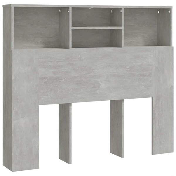 Uzglavlje s ormarićem siva boja betona 120 x 19 x 103 5 cm - Beton siva 120 x 19 x 103.5 cm 1 Beton siva