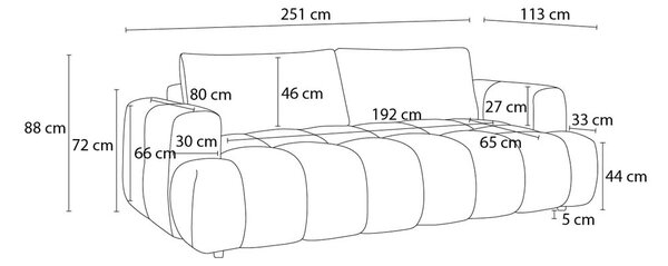Ciglasta sklopiva/s prostorom za odlaganje sofa 251 cm Fuji – Bobochic Paris