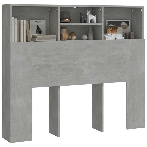 Uzglavlje s ormarićem siva boja betona 120 x 19 x 103 5 cm - Beton siva 120 x 19 x 103.5 cm 1 Beton siva