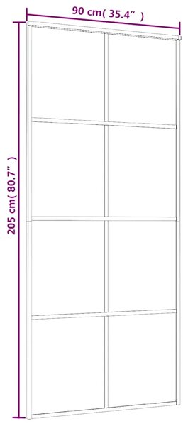 Klizna vrata od mutnog stakla ESG i aluminija 90x205 cm bijela - Bijela 90 x 205 cm 1 Matirano