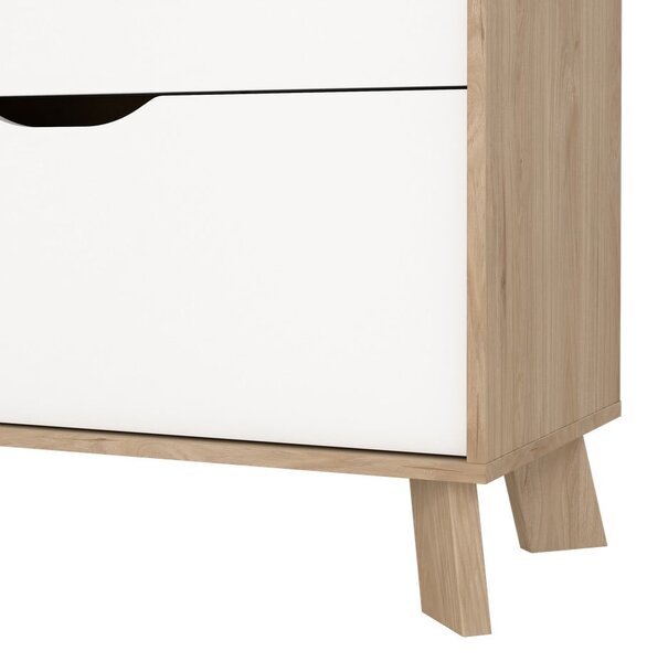 Bijela/u prirodnoj boji komoda u dekoru hrasta 79x92x40 cm Ikast – Tvilum