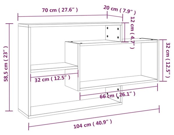 Zidna polica hrast sonoma 104 x 20 x 58 5 cm konstruirano drvo - Sivi hrast sonoma 1 1 Sivi hrast sonoma