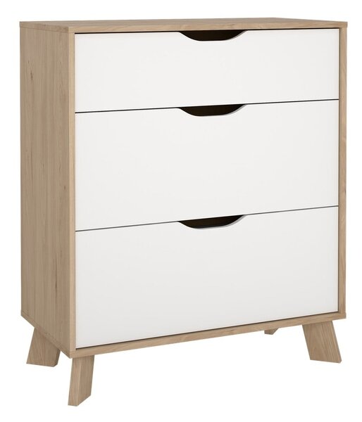 Bijela/u prirodnoj boji komoda u dekoru hrasta 79x92x40 cm Ikast – Tvilum