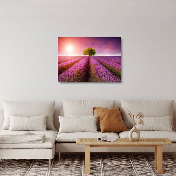 Staklena slika polja s lavandom (70x50 cm)